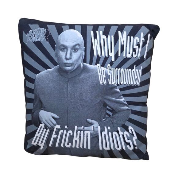 1999 Austin Powers Dr Evil Throw Pillow Rare Quote Movie Collectible